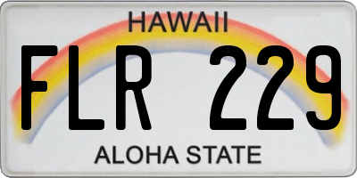 HI license plate FLR229