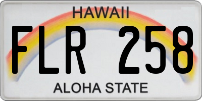 HI license plate FLR258