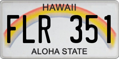 HI license plate FLR351