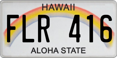 HI license plate FLR416