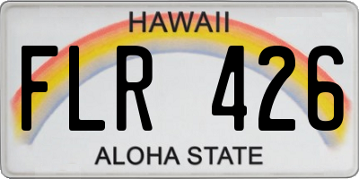 HI license plate FLR426