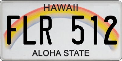 HI license plate FLR512