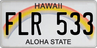 HI license plate FLR533