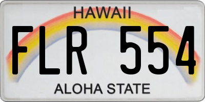 HI license plate FLR554