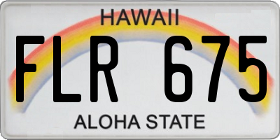 HI license plate FLR675