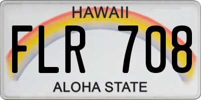 HI license plate FLR708