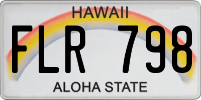 HI license plate FLR798