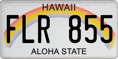 HI license plate FLR855