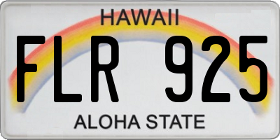 HI license plate FLR925