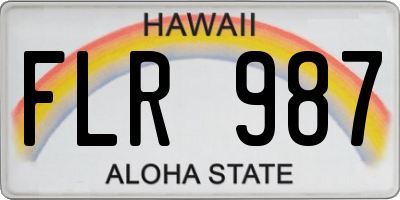 HI license plate FLR987