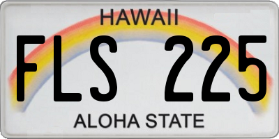 HI license plate FLS225