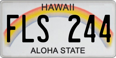 HI license plate FLS244