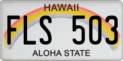 HI license plate FLS503