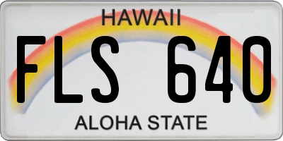 HI license plate FLS640