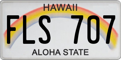 HI license plate FLS707