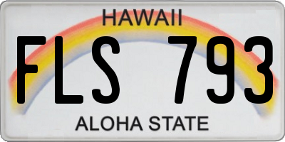 HI license plate FLS793