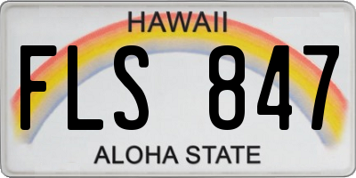 HI license plate FLS847