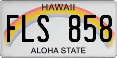 HI license plate FLS858
