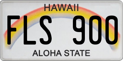 HI license plate FLS900