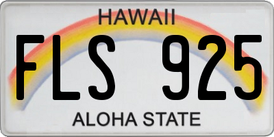 HI license plate FLS925