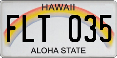 HI license plate FLT035