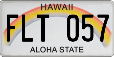 HI license plate FLT057