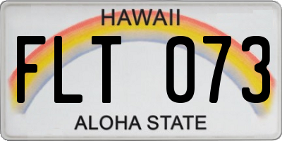 HI license plate FLT073