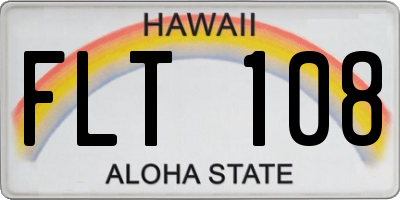 HI license plate FLT108