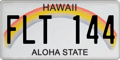 HI license plate FLT144