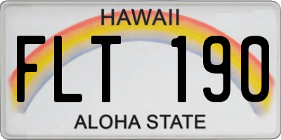 HI license plate FLT190