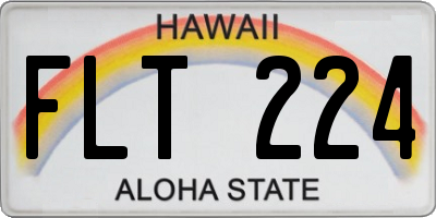 HI license plate FLT224