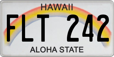 HI license plate FLT242