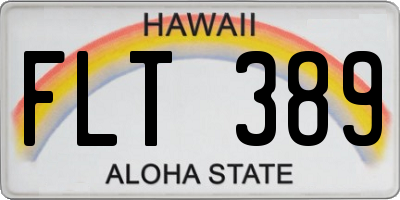 HI license plate FLT389