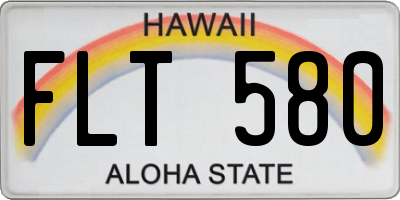 HI license plate FLT580