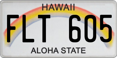 HI license plate FLT605