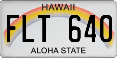 HI license plate FLT640
