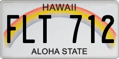 HI license plate FLT712