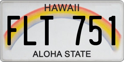 HI license plate FLT751