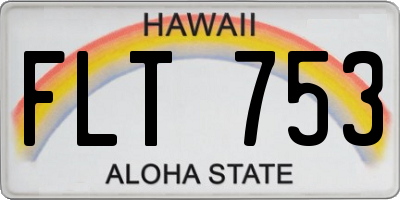 HI license plate FLT753