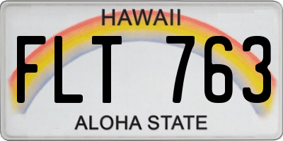 HI license plate FLT763