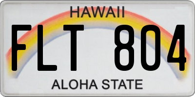 HI license plate FLT804