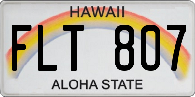 HI license plate FLT807