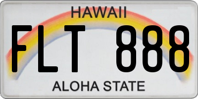 HI license plate FLT888