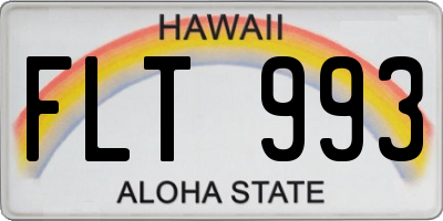 HI license plate FLT993