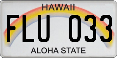 HI license plate FLU033