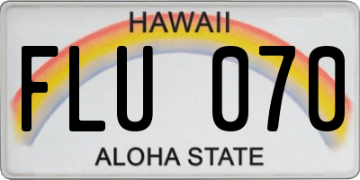 HI license plate FLU070