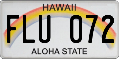 HI license plate FLU072