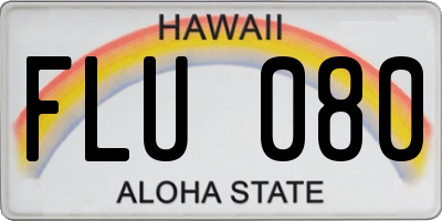 HI license plate FLU080
