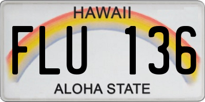 HI license plate FLU136