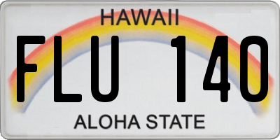 HI license plate FLU140
